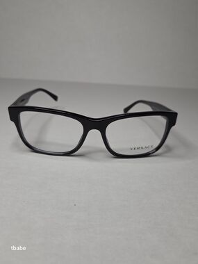 Versace Black Rectangular Eyeglass Frames